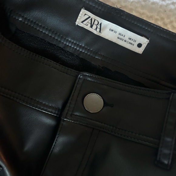 Zara Marine “Leather” Wide Leg Pants - Picture 4 of 5